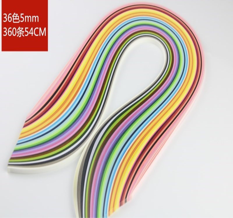 [Manufacturer] 36 color paper strips 360 pieces 5mm long 54cm handmade painting material DIY color paper