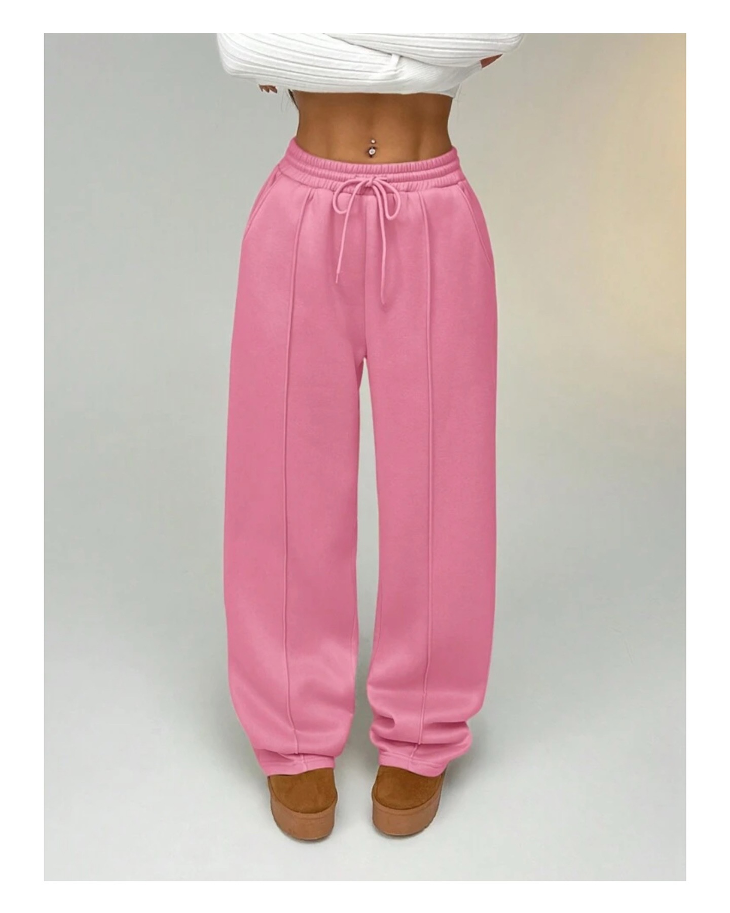 Picture of Cross-Border Foreign Trade Amazon Temu Spring and Autumn European and American Style Solid Color Casual Straight Pocket Drawstring Elastic Waist Sweatpants