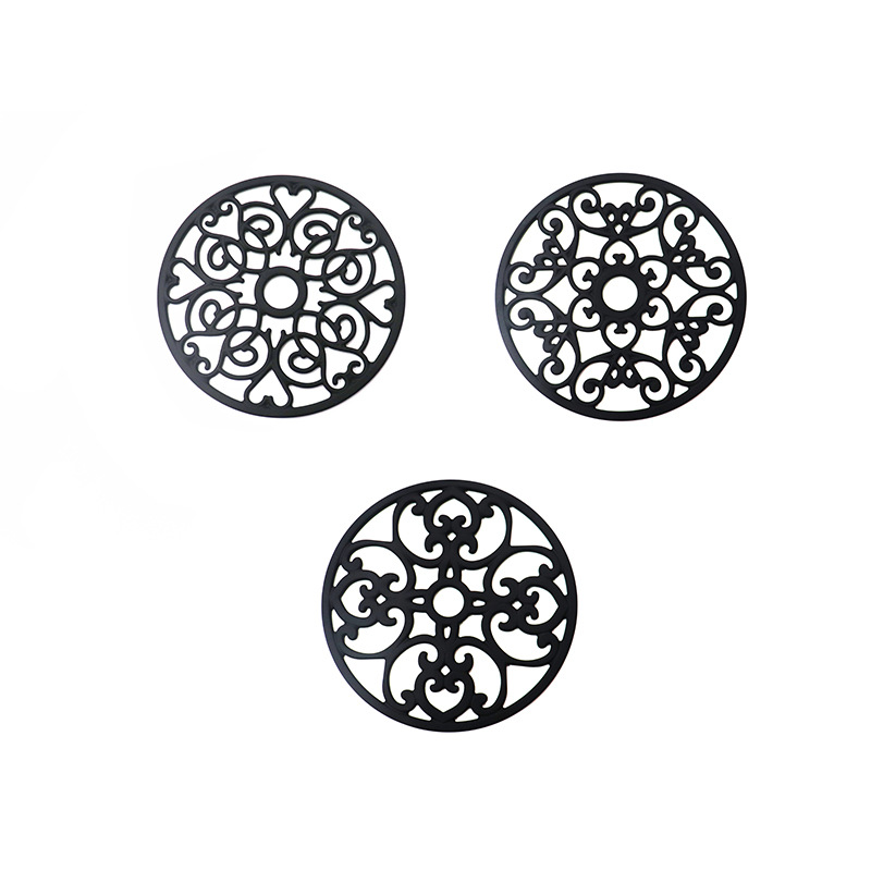 Picture of Amazon Silicone Heat Insulation Pad Silicone Plate Pad Pot Pad European Pattern 3 Pieces suit Coaster European and American Style