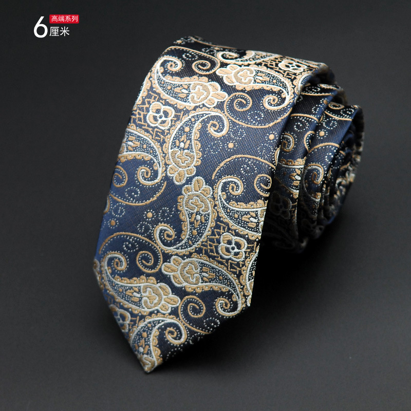 Picture of Men's Tie Korean Style Casual Polyester Silk Narrow Business Fashion Groom Wedding 6cm Small Tie