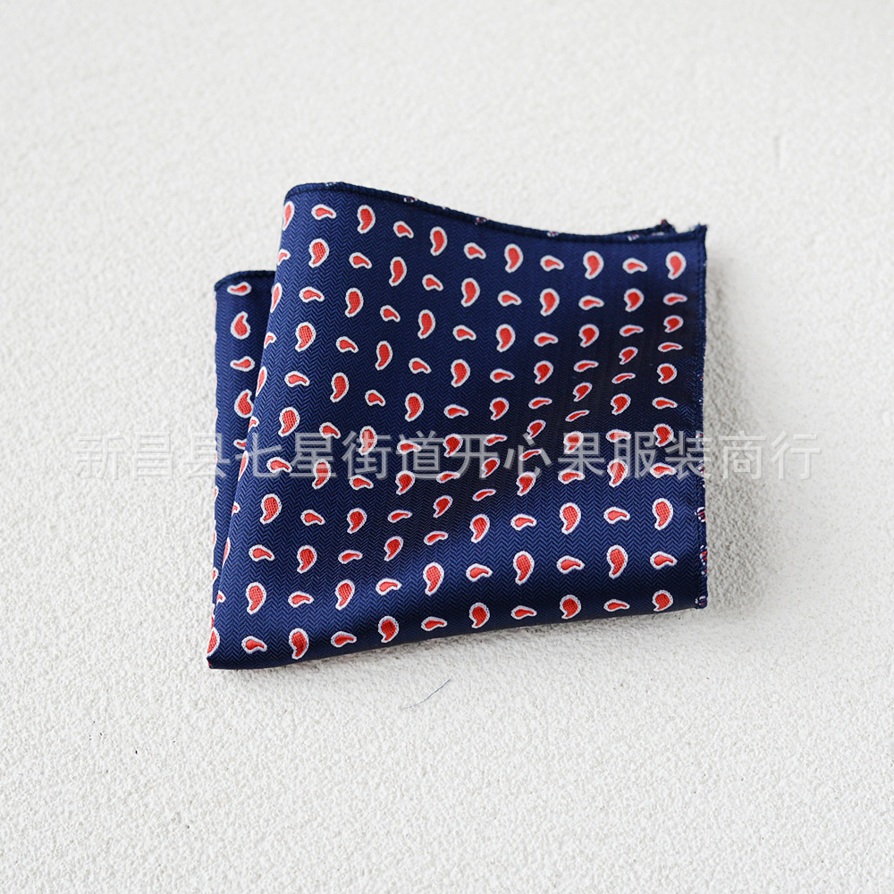 Picture of Men's suit small square scarf factory wholesale fashion polyester fashion accessories vintage embroidery pattern pocket towel men's clothing