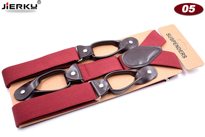 Picture of Cross-border supply adult men's leisure straps Y-shaped 6-clip elastic suspenders spot men suspenders