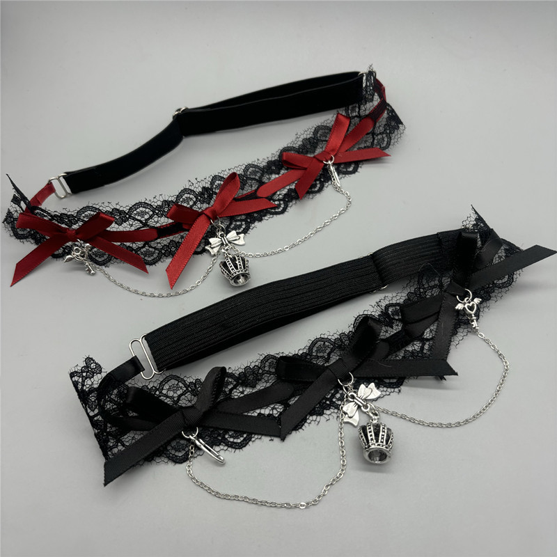 Picture of Dark Princess Original Lolita Red Lace Crown Lace Leg Ring Gothic Sexy Jk Spice Bow Leg Chain