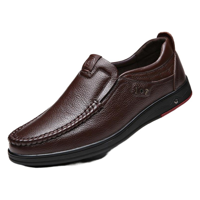 Soft Leather Men's Shoes Men's Business Dress Shoes Men's Fashion Breathable Shoes British Slip-on Casual Single Shoes