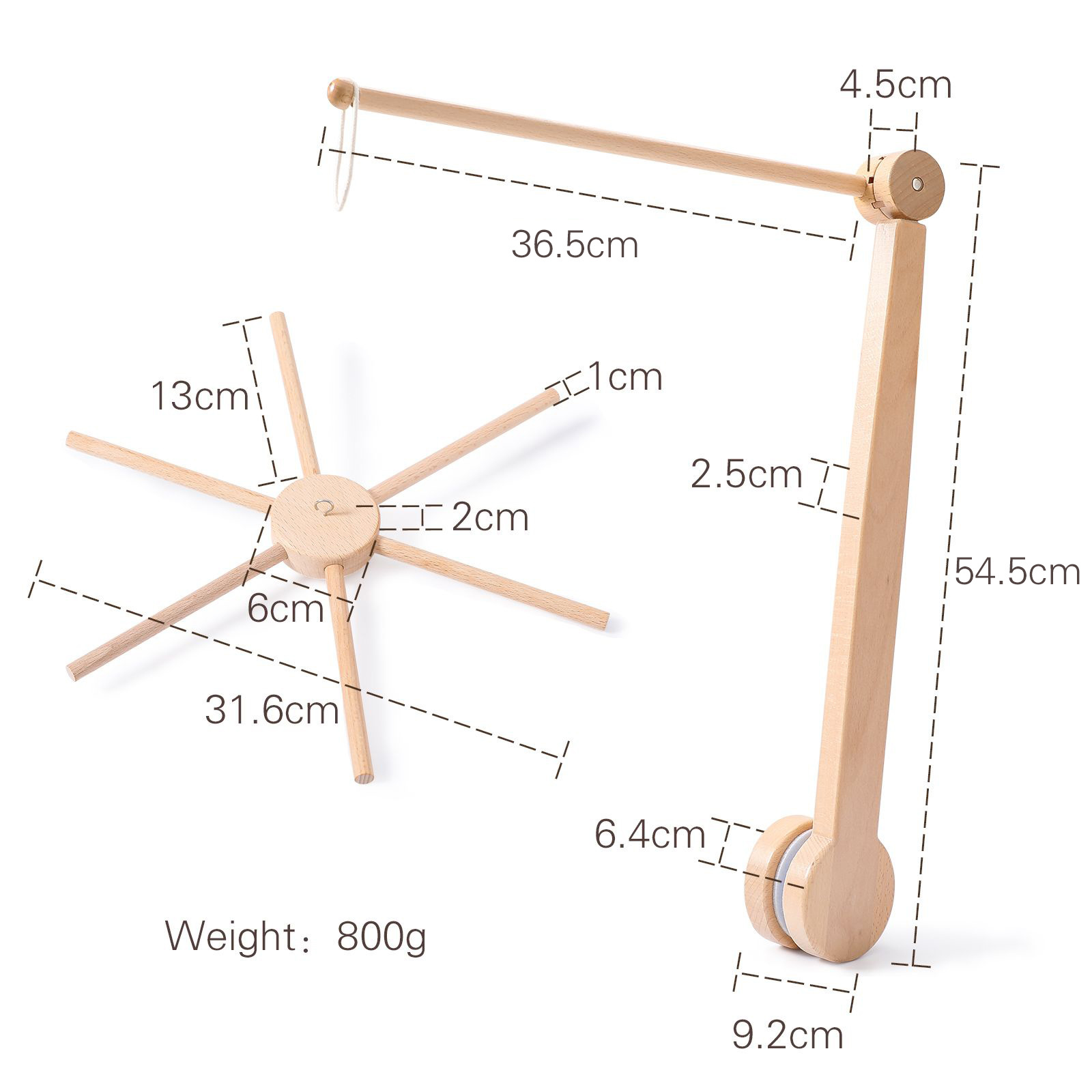 Picture of Amazon Simple Baby Bed Bell Wooden Bracket Mosquito Net Hanging Pole Bed Bell Accessories Newborn Comfort Bed Bell Bracket
