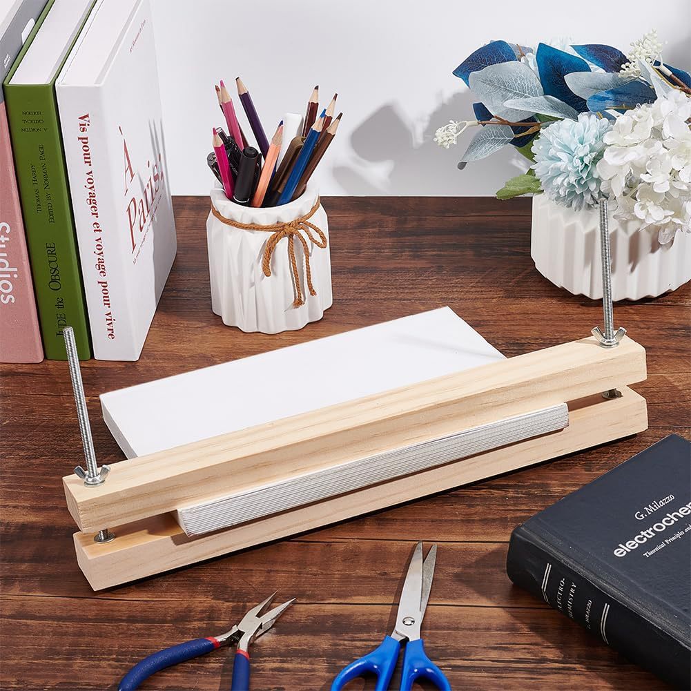 Wooden binding press flat paper press wooden shape with cushion press wooden paper sheet press plate