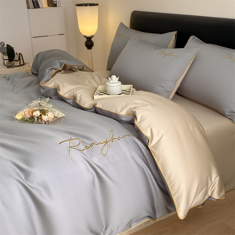 Picture of High-grade sense 120 long-staple cotton bed four-piece cotton cotton light luxury four-season universal quilt cover bed sheet bedding 4