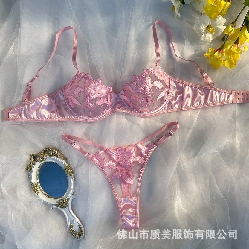 Picture of Europe and the United States small fresh flower embroidery sexy underwear sexy bra Amazon sexy suit ladies 23171