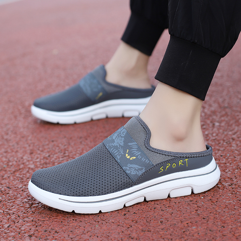 2024 Cross-border New plus size Casual Shoes Women's Shoes Half-support Shoes Women's Flat Slip-on Mesh Breathable Cool Shoes