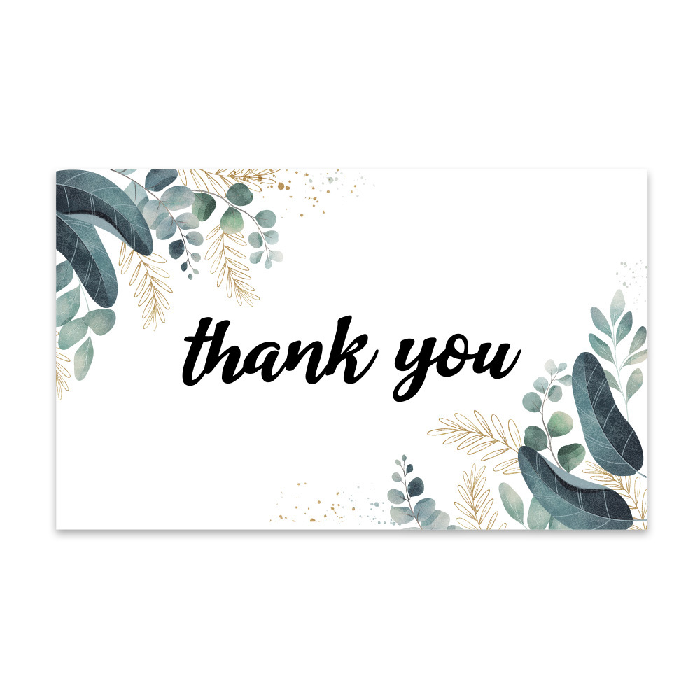 Picture of Amazon cross-border wholesale green leaf thank you card coated paper card thank you gift card pink packaging card