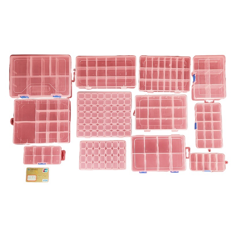 Transparent detachable pp plastic beaded storage box fishhook screw storage box ring earrings sorting box