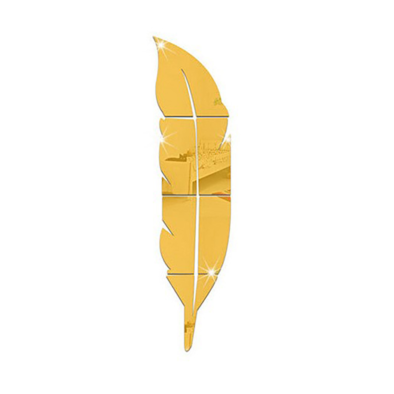 Picture of Feather Mirror Stickers Stereo Mirror Wall Stickers Acrylic Self-Adhesive Home Decoration Stickers Entrance Layout Stickers Xn011