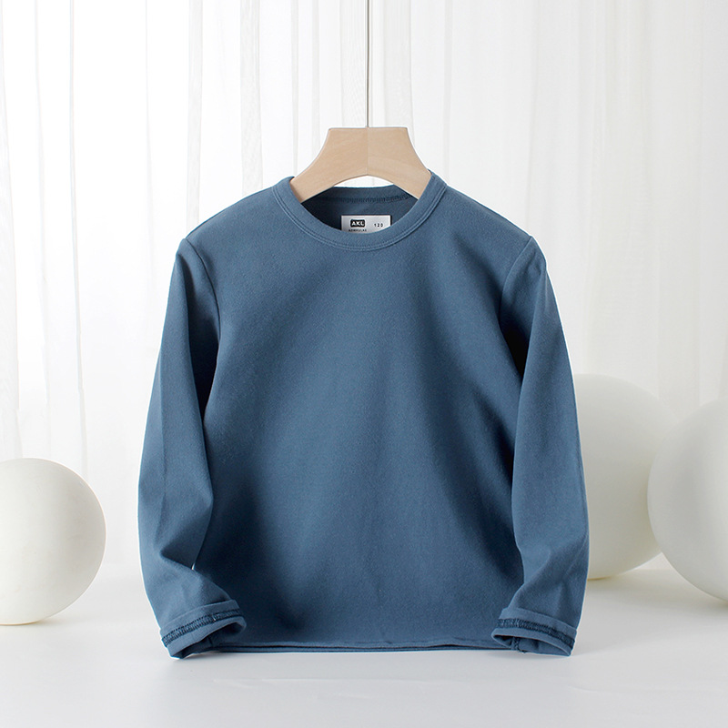 Picture of Spring and autumn children's clothing Korean new boys bottoming shirt girls cotton stretch solid color long sleeve children's T-shirt wholesale