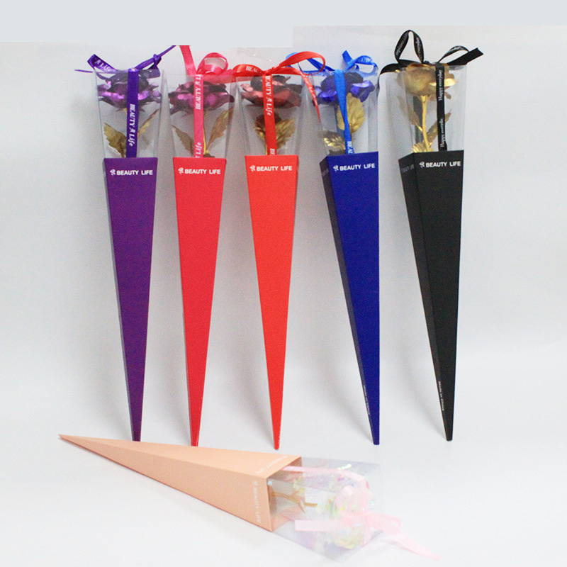 24K Gold Foil Flower, Golden Rose, Torch Single Flower Bouquet, 520 Qixi Festival Teacher's Day Gift