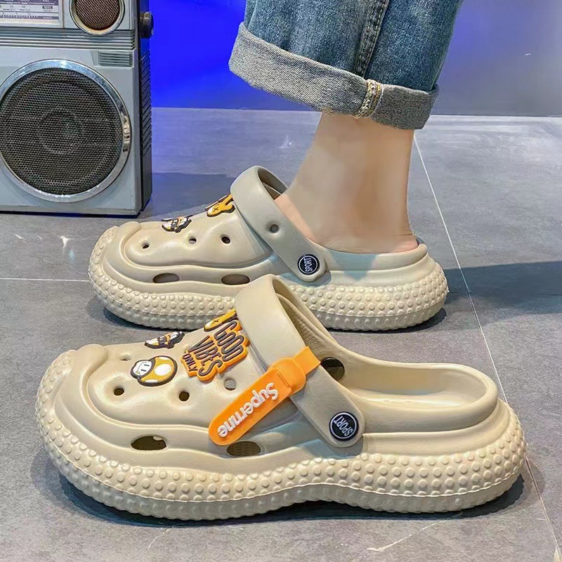 Hole Shoes Men's Home Shoes Household Baotou Shoes Youth EVA Slippers Hollow Beach Shoes Sandals Wholesale