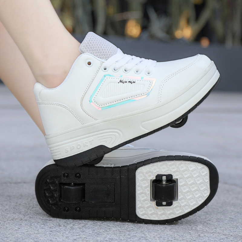 Children's Heelys Shoes for Boys and Girls, Adult Double Roller Skates, Wheel Shoes, Student Low-top Casual Shoes, Universal, No