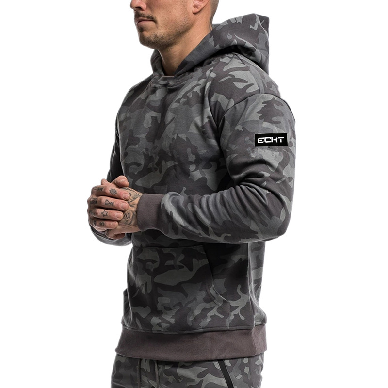 Muscle Men's New Camouflage Sports Sweatshirt Men's Autumn Sports Leisure Running Training Loose Hooded Jacket