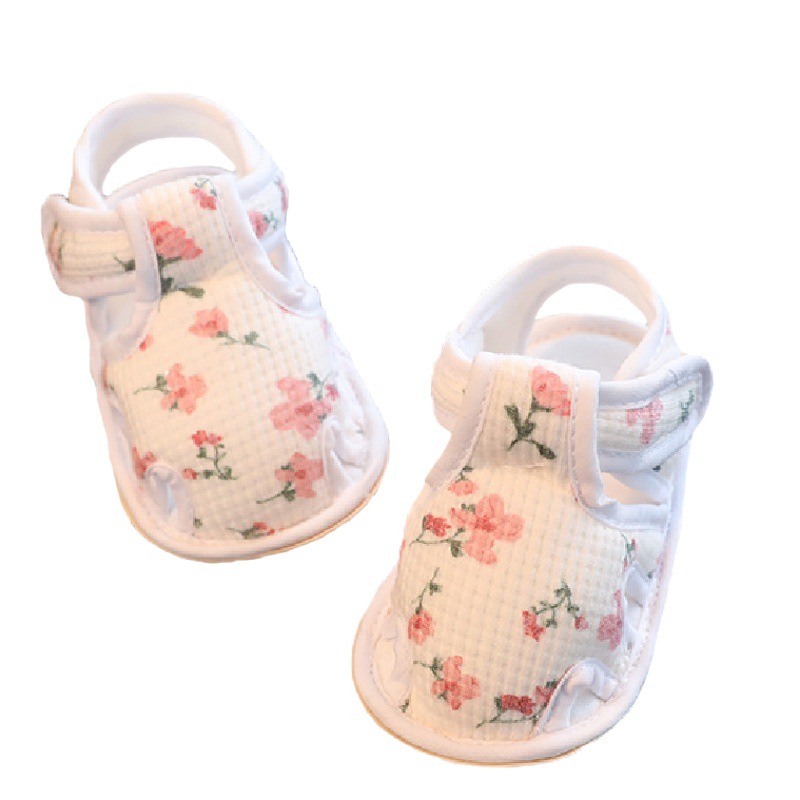 Baby Camellia Cotton-Padded Spring and Autumn Princess Shoes Baby Girl Soft Bottom Anti-drop 0-12 Months Single Cloth Shoes Summer Sandals