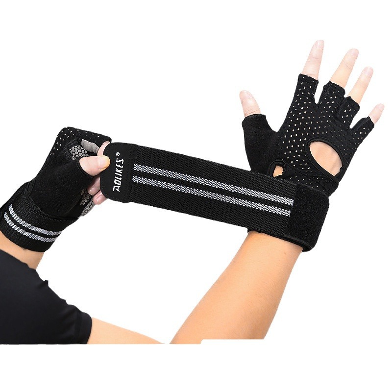 Picture of Weightlifting Fitness Gloves Breathable Non-Slip Wrist Sports Dumbbell Half-Finger Sports Gloves Summer Thin Ready Stock