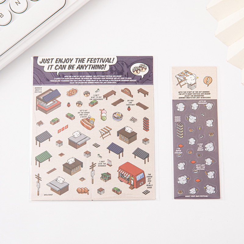 Picture of Cross-Border Korean-Style Miniature House Stickers, Miniature Scene, No-Cut Journaling, 3D Stereo Stacking Journaling, Stereo Scene
