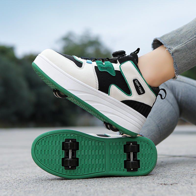 Foreign trade for children's heetoon shoes four-wheel deformation shoes for boys and girls detachable rotating buckle skates manufacturers wholesale