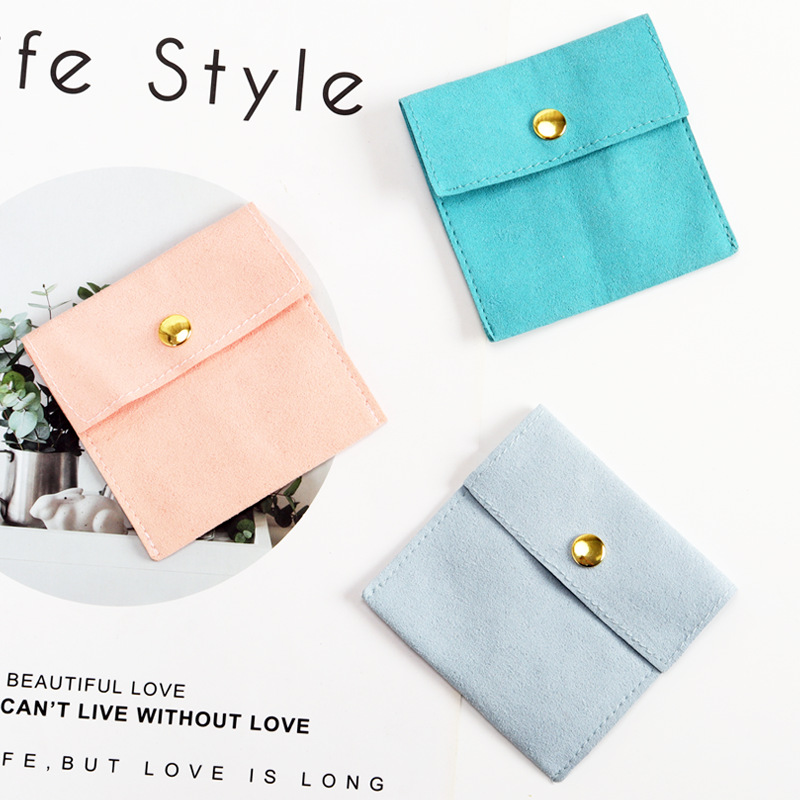 Microfiber Drawstring Bag Jewelry Bag Velvet Snap Bag Earrings Ring Jewelry Storage Bag Jewelry Packaging Bag