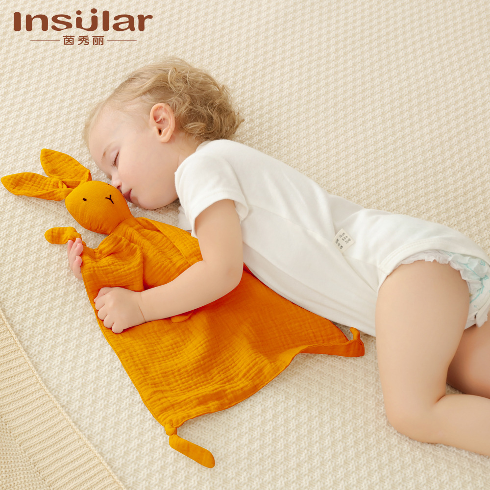 Picture of Yin Xiuli Baby Cotton Gauze Anting Towel Baby Sleeping Doll Rabbit Packing Handkerchief Packing Toys Cross Border