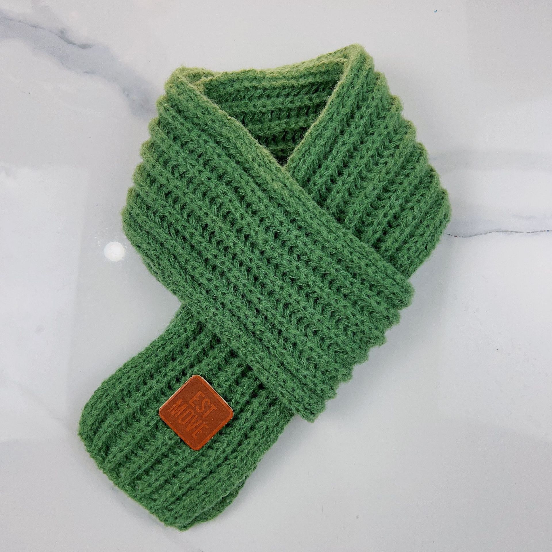 Picture of Ins K-Style Kidsren's Knitted Scarf Winter Pure Color Warm Wool Infants Boys and Girls Korean Baby Scarf Trendy