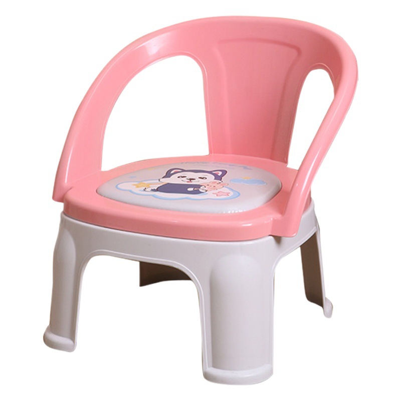 Children's cartoon toddler backrest chair dining chair fart plastic stool baby dining chair non-slip bench shouting chair