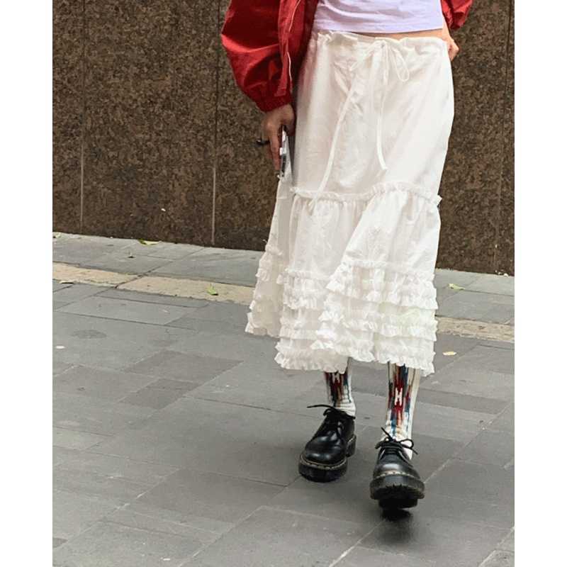 Women's Korean-style Spring Sweet Stitching Flower Bud Cake Skirt