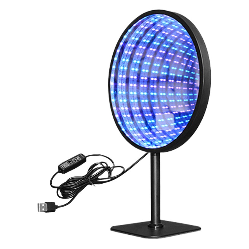 Cross-Border Hot Selling Round Acrylic Thousand-Layer Mirror 3D Abyss Lamp Mirror Creative Extension Time Tunnel Atmosphere Lamp