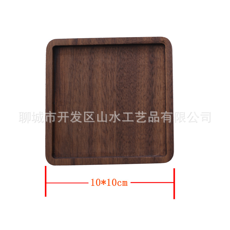 Picture of Creative Wooden Coaster Logo Engraved Fixed Wooden Tea Tray Cup Holder Tea Mat Wooden Tea Holder Japanese Heat Insulation Mat