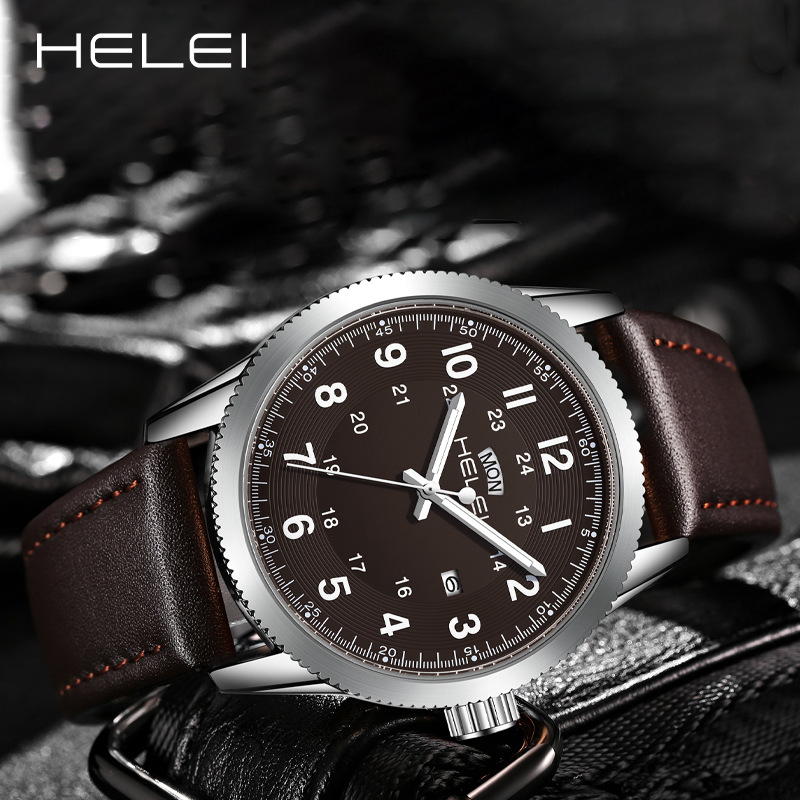 Picture of Foreign Trade New 2024 Outdoor Sports Quartz Watch Men's Watch Genuine Leather Strap Live Broadcast Non-Mechanical Watch