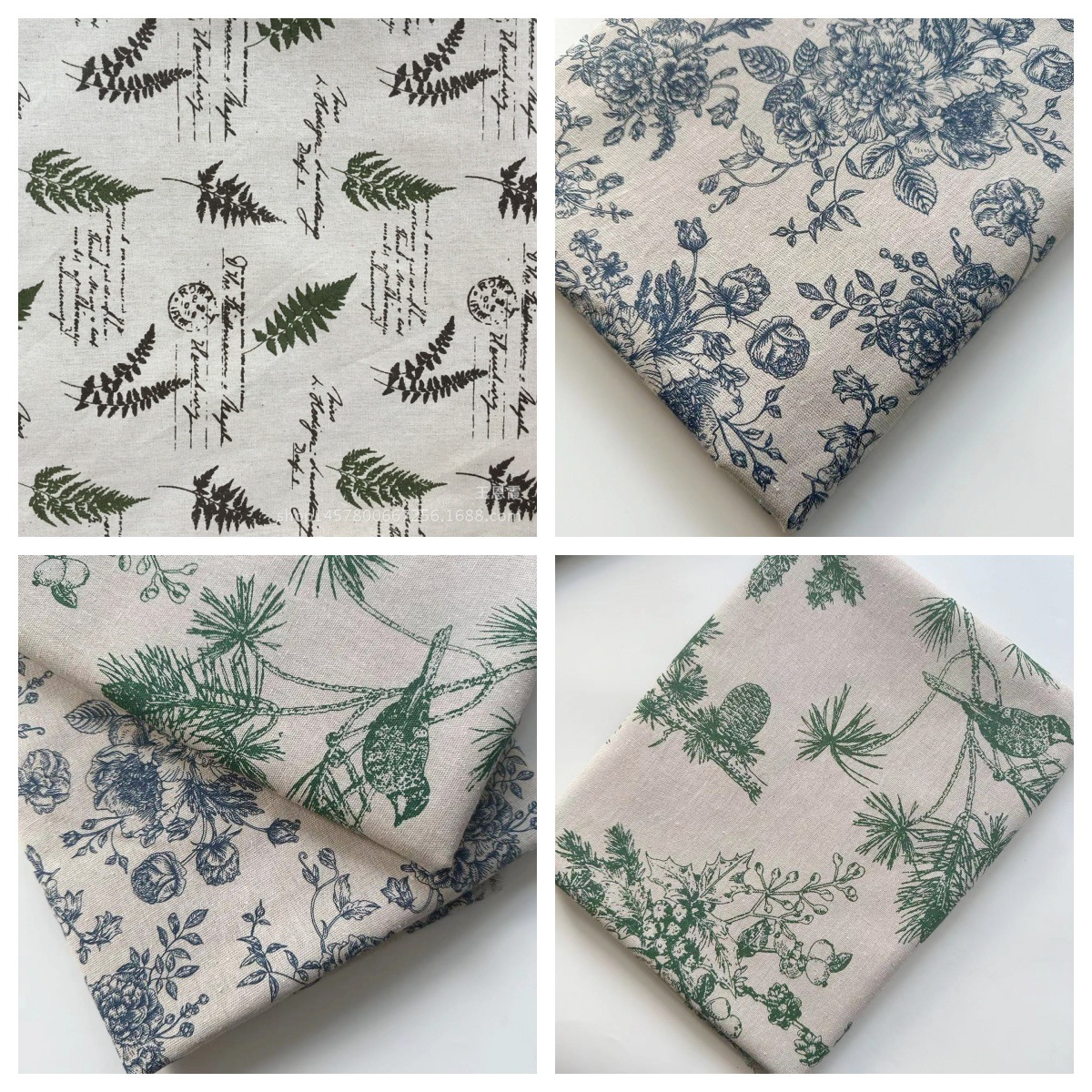 Picture of Popular fresh linen fabric cotton and linen printed linen cloth wholesale tablecloth bags cloth banana