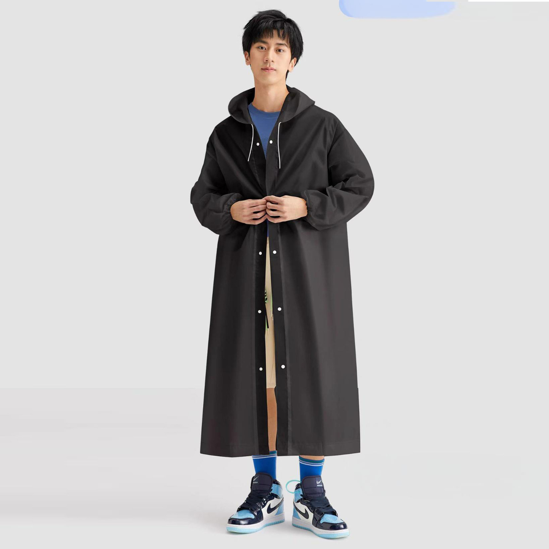 Picture of Thickened Disposable Raincoat Adult Frosted Unisex Eva Outdoor Lightweight One-Piece Extended Poncho Logo