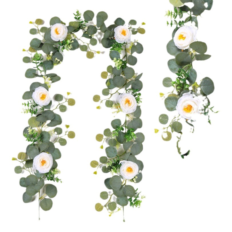 New artificial artificial green plant eucalyptus rattan home decoration artificial flower Vine eucalyptus leaves Vine green plant