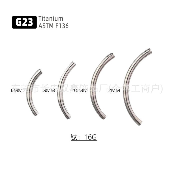 Picture of G23 Titanium Alloy Internally Threaded Curved Barbell Lip Stud Ear Stud F136 Titanium Internally Threaded Eyebrow Stud Ear Cartilage Stud Piercing Jewelry Accessories