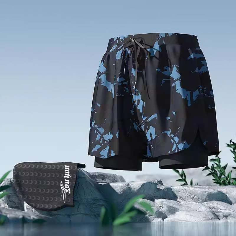 Picture of Men's Swimsuit 2025 New Style Comfortable, Breathable and Fashionable Printed Double-Layer Anti-Embarrassment Slim Quick-Drying Hot Spring Swimsuit