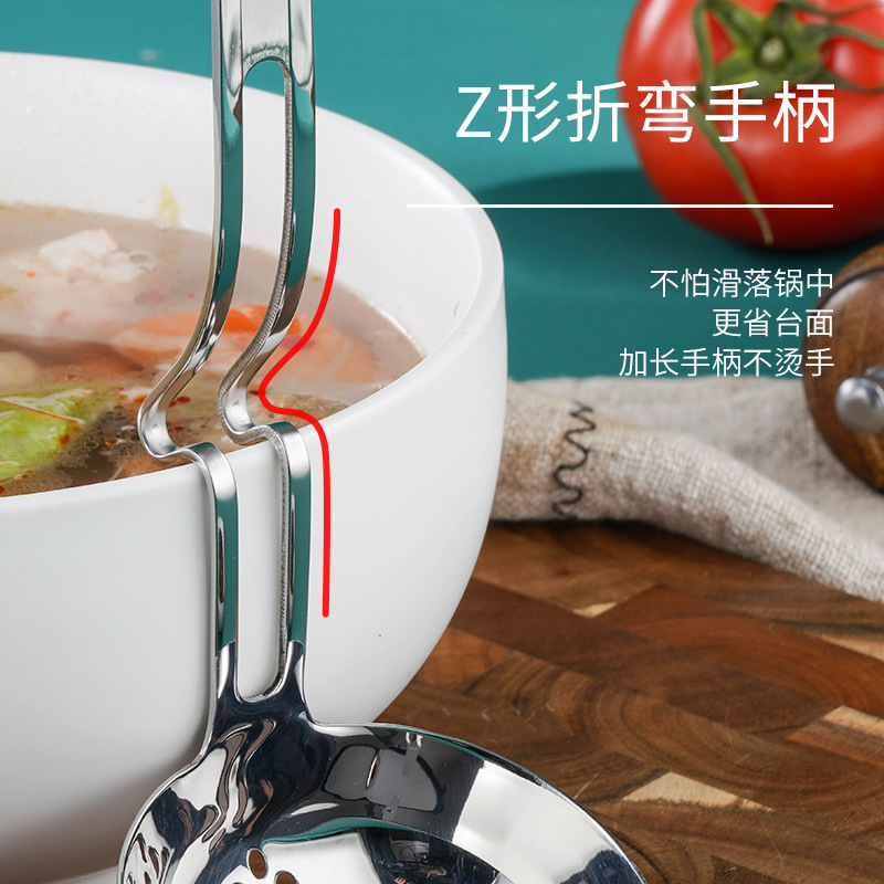 Picture of 304 Stainless Steel Hot Pot Spoon, Wall-Mounted Spoon, Creative Hot Pot Soup Spoon, Thickened Spicy Hot Pot Skimmer Spoon, Porridge Serving Spoon