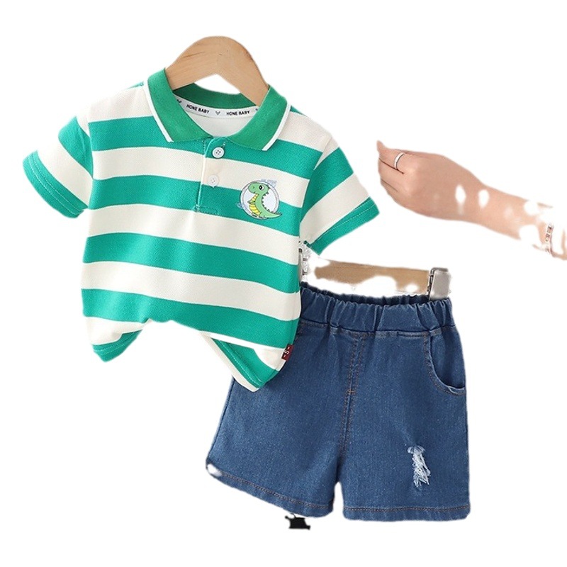 New children's clothing summer children's casual suit loose clothes Boys' short-sleeved polo shirt baby Summer Wholesale