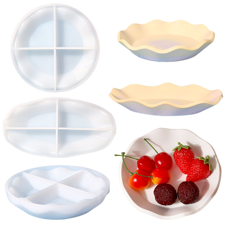 Triumphant diy wavy pattern dish glue drop mold home ins Wind plate silicone mold cross-border exclusive