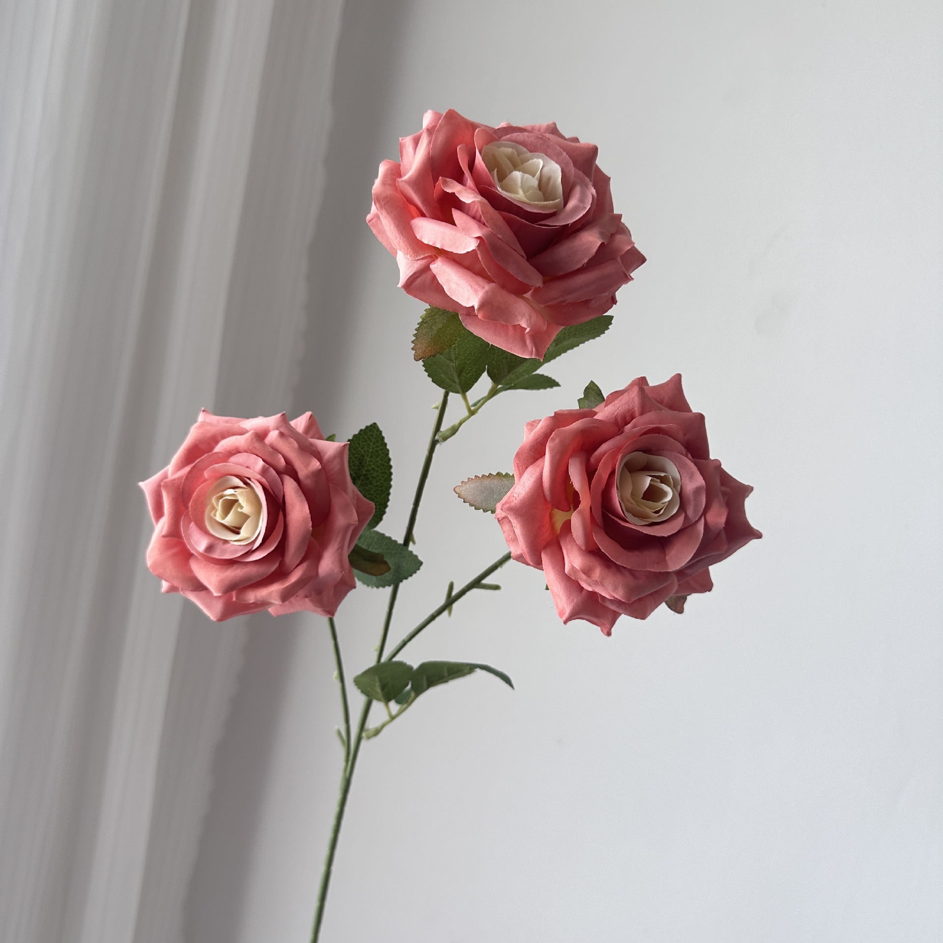 Picture of New 3-Head Diamond Rose Artificial Flower Wedding Hall Decorative Flower Artificial Flower Amazon Export Bouquet Rose Flower