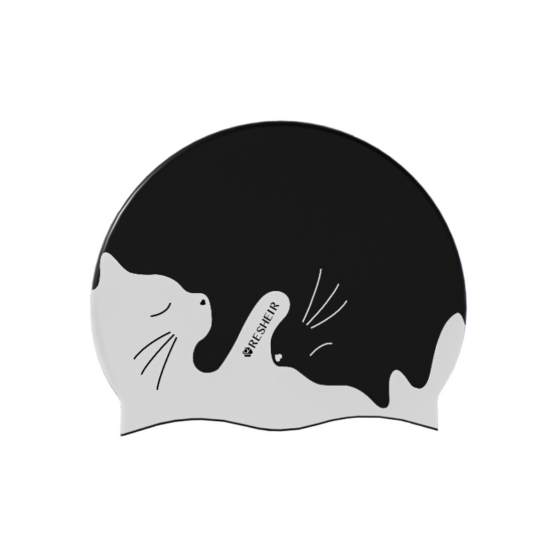 Picture of Professional swimming cap silicone women's waterproof ear protection long hair special adult plus size non-tightening men's fashion swimming cap