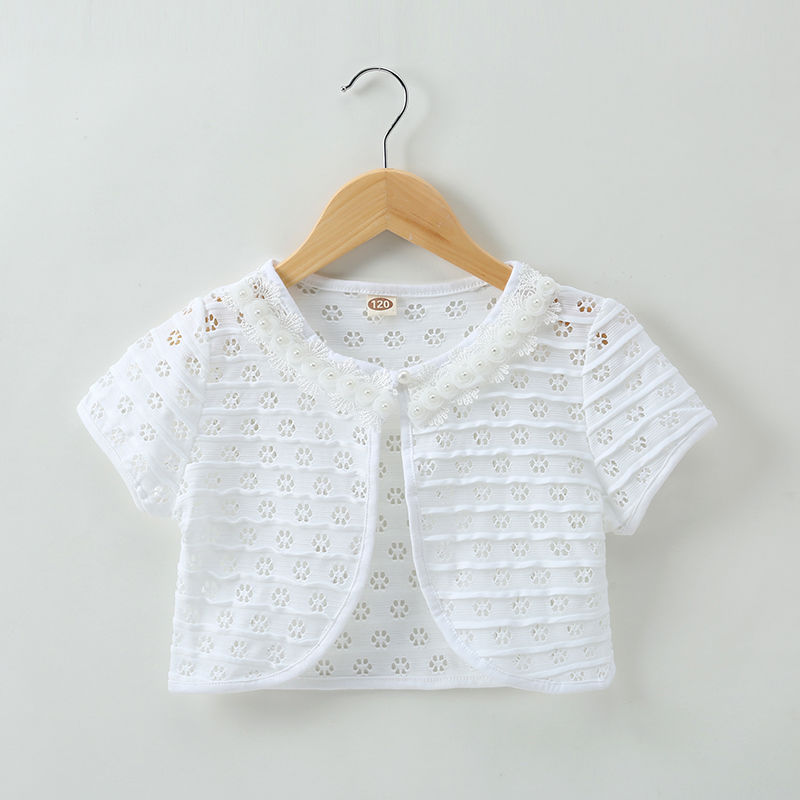 Picture of Girl's Small Shawl Coat Princess Thin Short-sleeved Baby's Air-conditioning Shirt Girl's Small Waistcoat Cardigan Skirt Small Outer Waistcoat