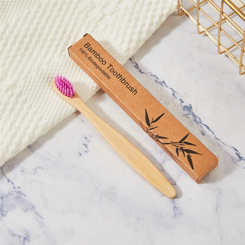 Picture of Hotel Bamboo Toothbrush Bamboo Toothbrush Bamboo Charcoal Kidsren's Bamboo Handle Wooden Soft Hair Logo Portable Environmentally Friendly Kidsren's Health