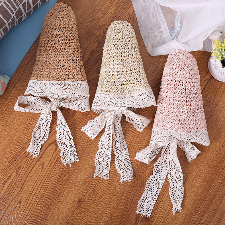 Picture of Simple Lace Edge Children's Hat Fashion Handmade Trendy Hat Ladies Hat Foldable Paper Straw Hat Sun Hat MZ 7584