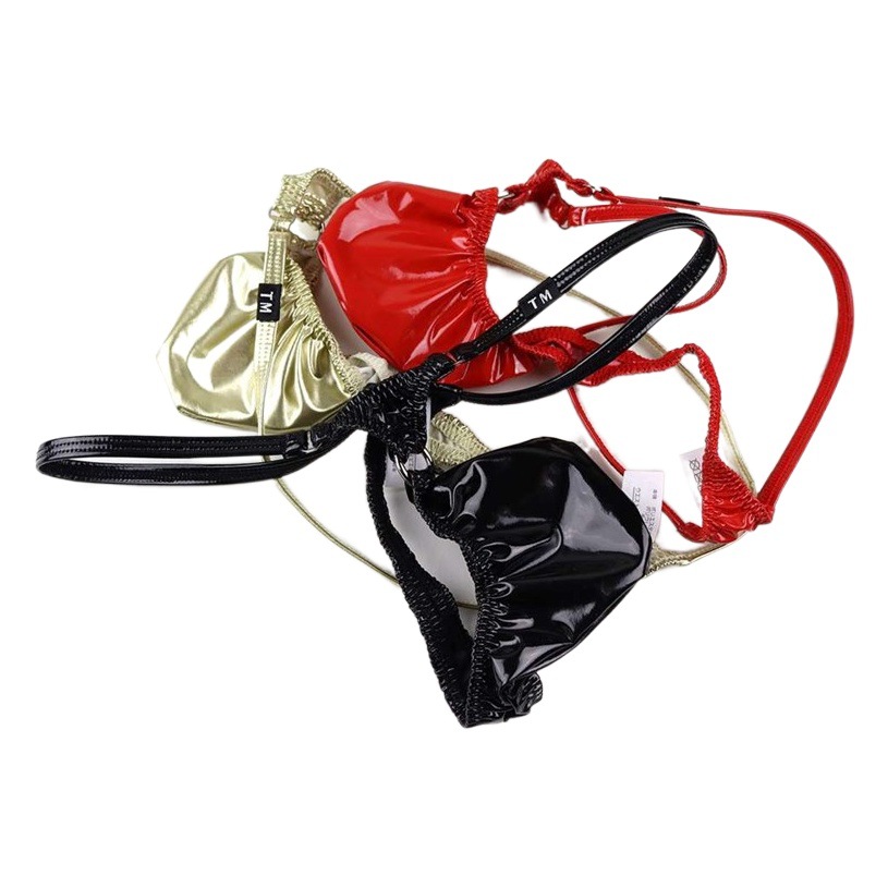 Men's Thong Steel Ring Sexy Thin Belt Low Waist Sexy Men's Trousers U Convex Pocket Sexy Temptation Men's T-Pants