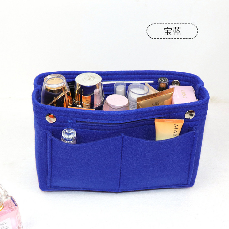 Picture of Factory wholesale felt cosmetic bag multi-functional Women's Travel liner bag large capacity felt snap storage bag