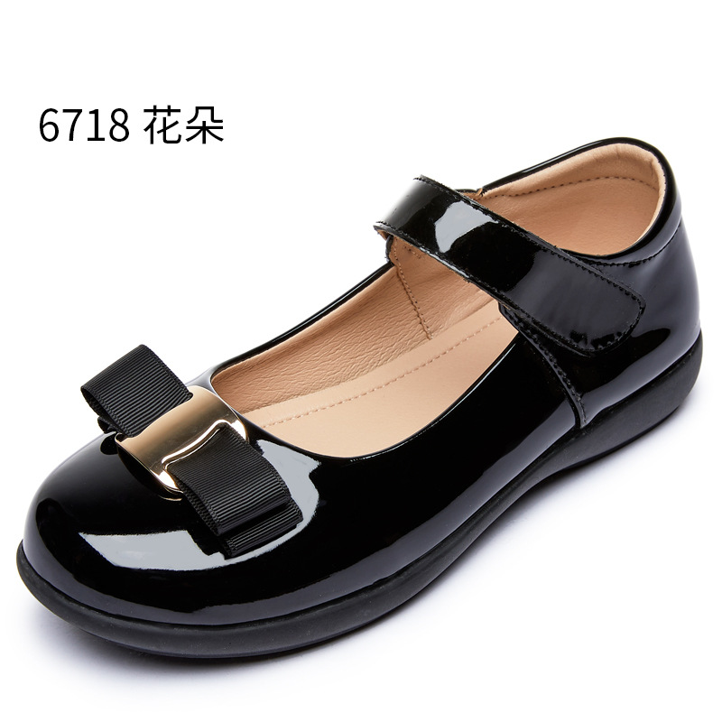 Picture of Girls Black Leather Shoes Performance Shoes Princess Shoes Small Leather Shoes Children's School Leather Soft Sole Shoes School Shoes