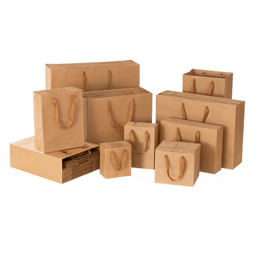 260 thick Kraft paper bag milk tea coffee takeaway packing bag clothing universal handbag small batch printing